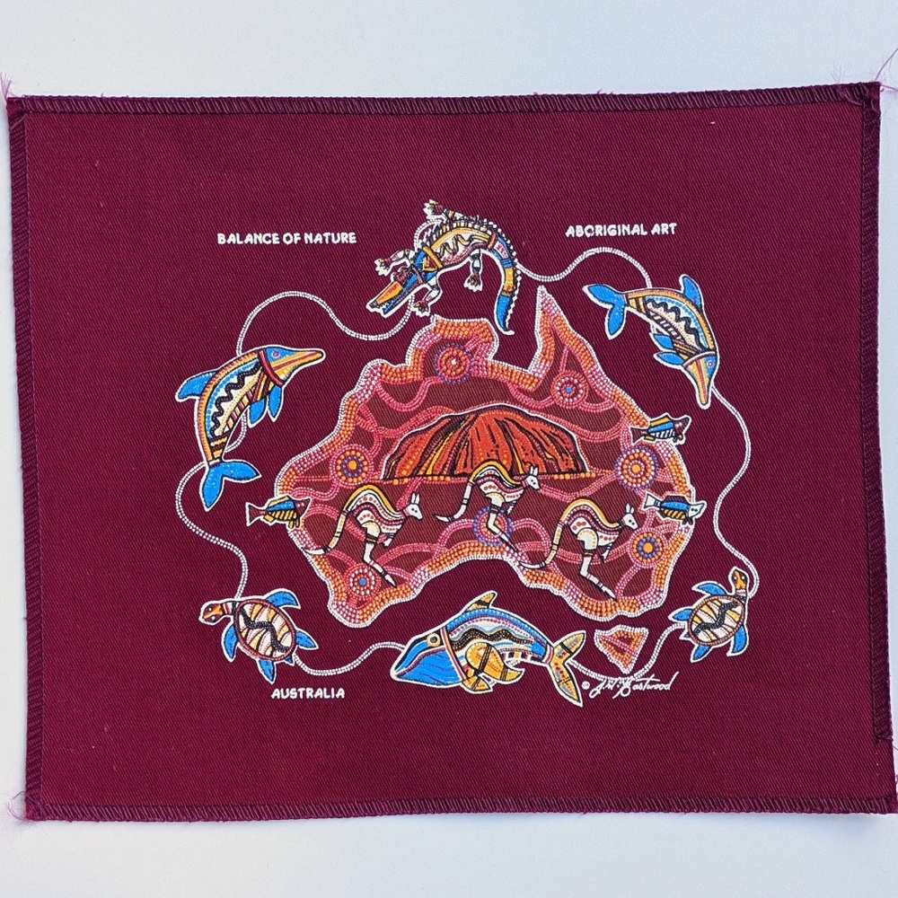 Aboriginal Canvas Art, "Balance Of Nature" JW Eastwood, Australian Fabric Patch